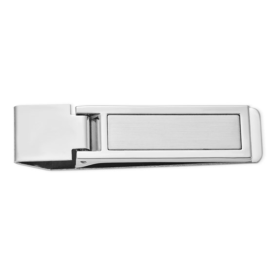 Silver-tone Hinged Money Clip - 3 in. Silver-tone Hinged Money Clip - 3 in.